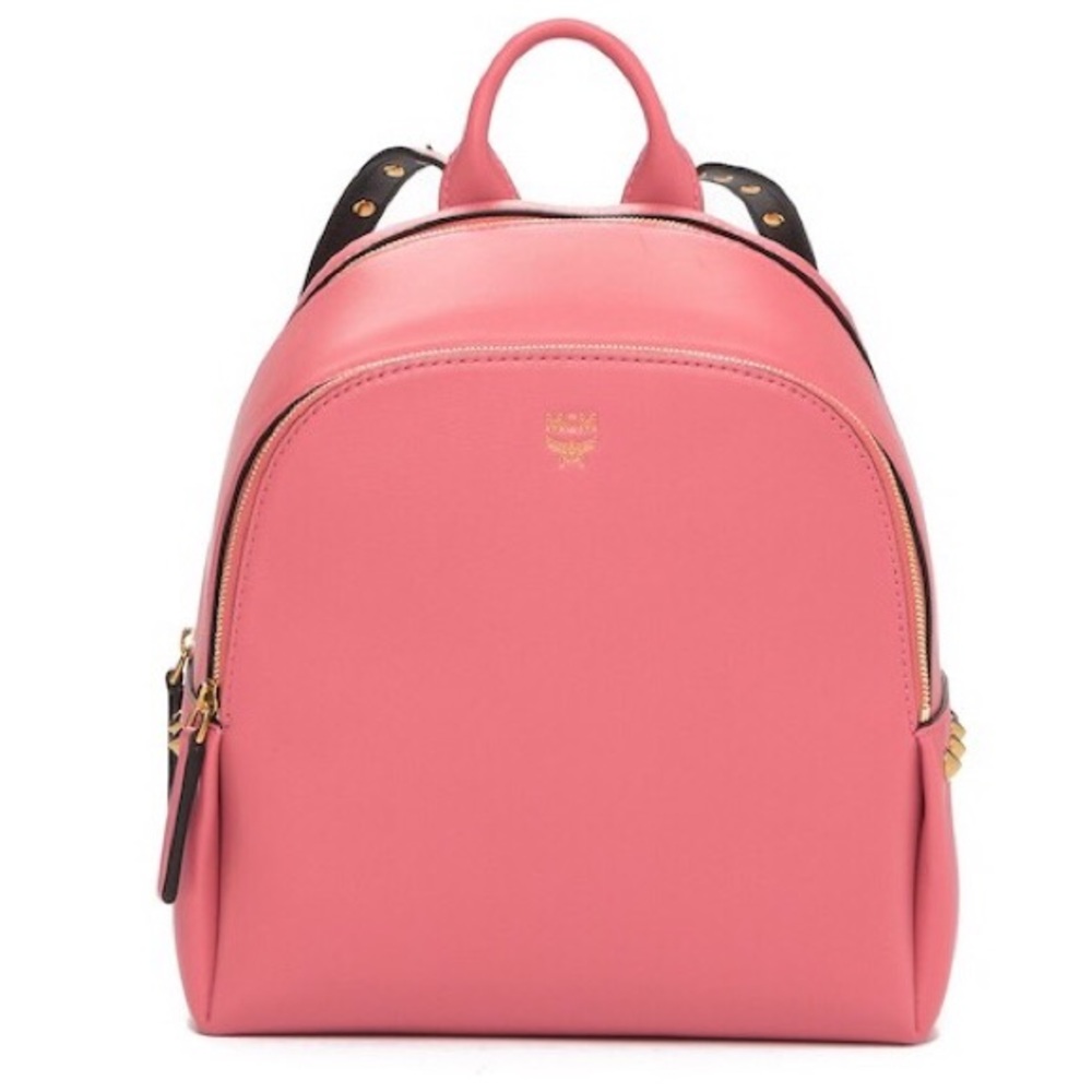 MCM Coral Blush Duchess Polke Studs Mini Backpack
